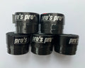 5 x Pro's Pro Super Tacky + Overgrips Black 0.50mm for Pickleball, Padel, etc