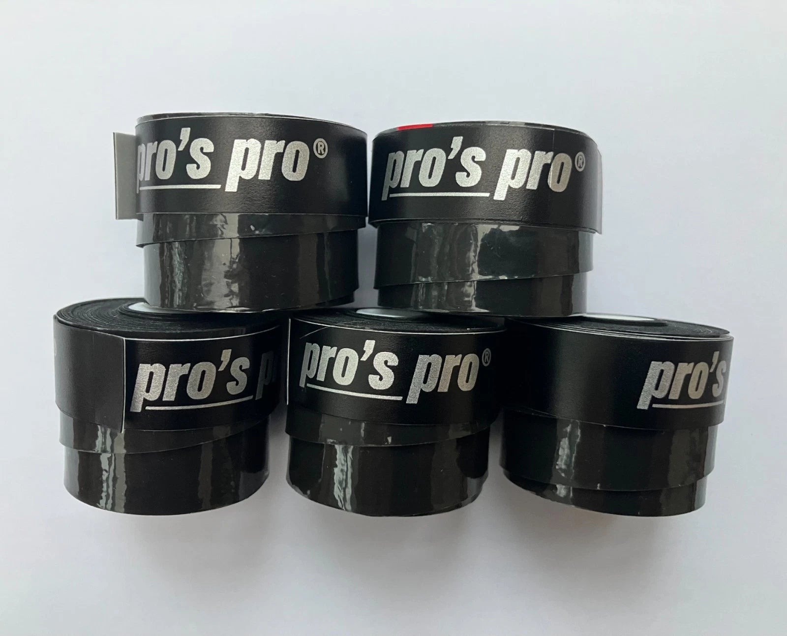 5 x Pro's Pro Super Tacky + Overgrips Black 0.50mm for Pickleball, Padel, etc