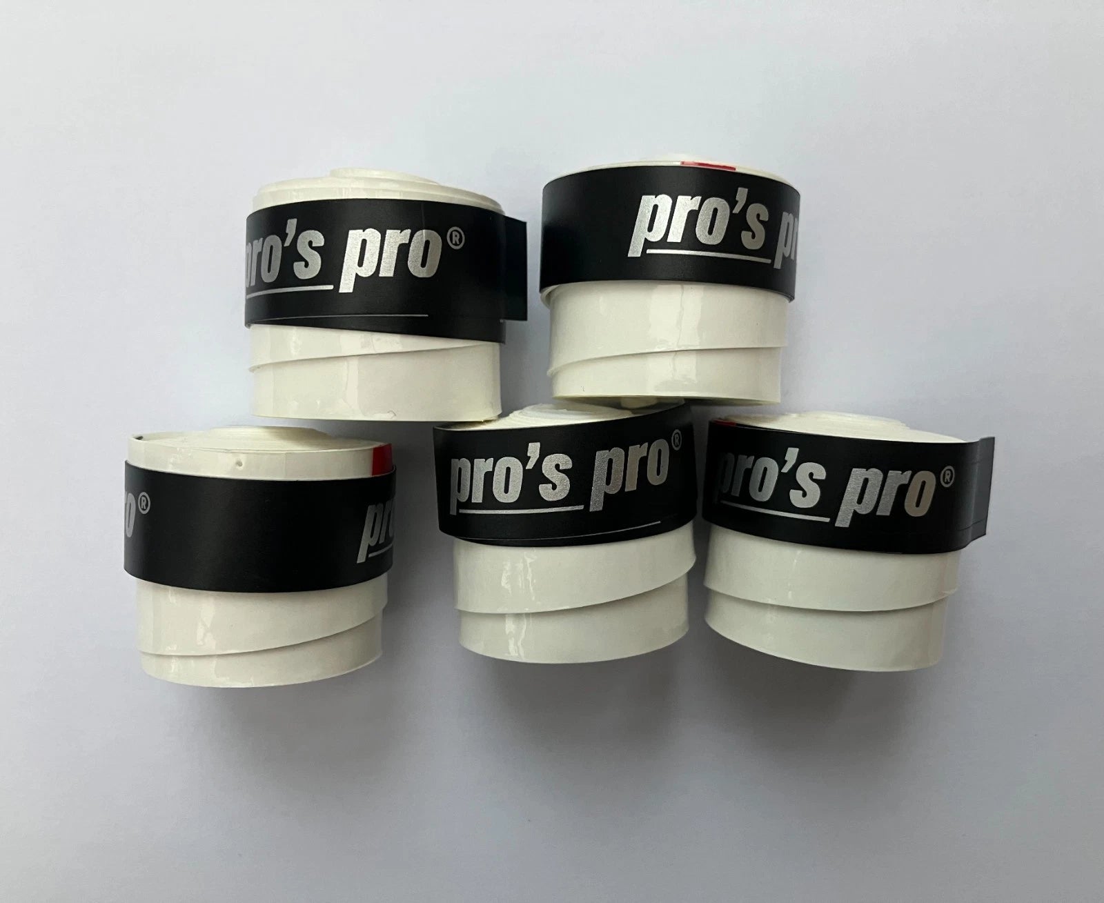 5 x Pro's Pro Super Tacky + Overgrips White 0.50mm for Pickleball, Padel, etc (Copy)